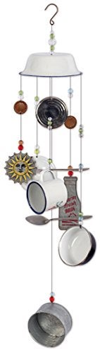 Sunset Vista Designs Milk Dish Metal and Enamel Wind Chime White - Image 4