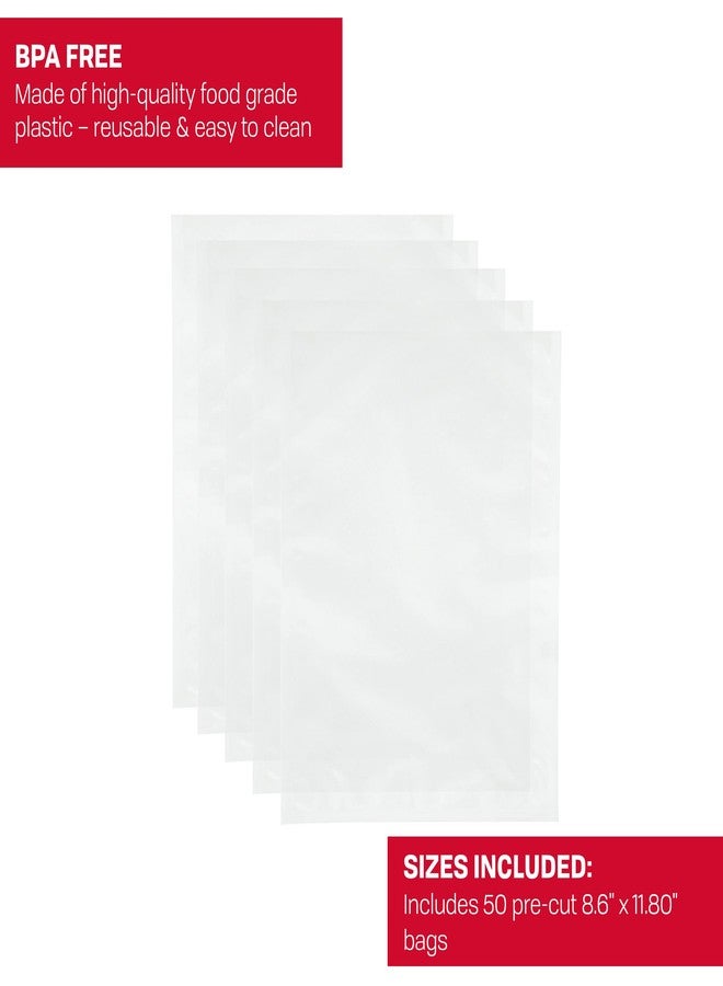 نيسكو أكياس NESCO VS-05B مقاس 8 × 12 بوصة، متوافقة مع أجهزة التغليف بالتفريغ وغيرها من العلامات التجارية، آمنة للغسل في غسالة الأطباق، مقاومة للتمزق، آمنة للاستخدام في الميكروويف أو الغلي أو التجميد - Image 4