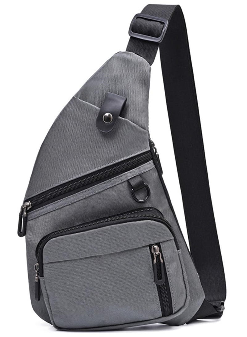 سيوسي حقيبة كروس صغيرة مضادة للسرقة، حقيبة ظهر للكتف والصدر، حقيبة جيب شخصية، حقيبة كتف بتصميم كلاسيكي للسفر والتنزه سيرًا على الأقدام والرياضة (رمادي) - Image 1