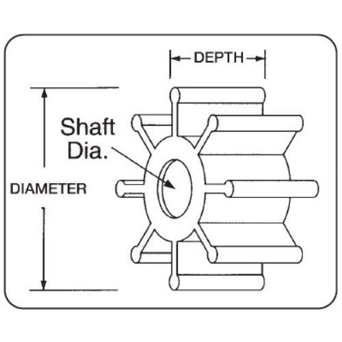 Jabsco Impeller Kit - 8 Blade - Nitrile - 2-9/16" Diameter - Spline Drive - Image 2