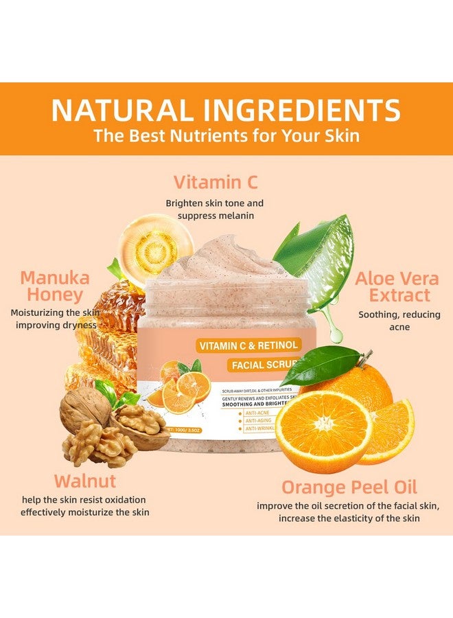 IREV Vitamin C Face Scrub, Exfoliating Facial Wash with Retinol, Face Scrub,Facial Exfoliating Scrub, Facial Scrubs for Women,Deep Cleansing Face Wash Cleanser for Women Men - Image 5