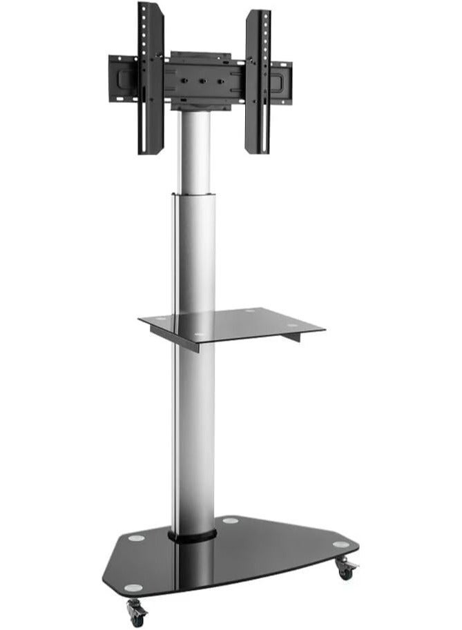 Skilltech Contemporary Height Adjustable TV Cart, 37"-70" Inch Screen Sizes, Up to 40kg Weight Capacity, Cable Management, Locking Casters, 180° Screen Rotatable, Matte Black - SH 400FS. - Image 3