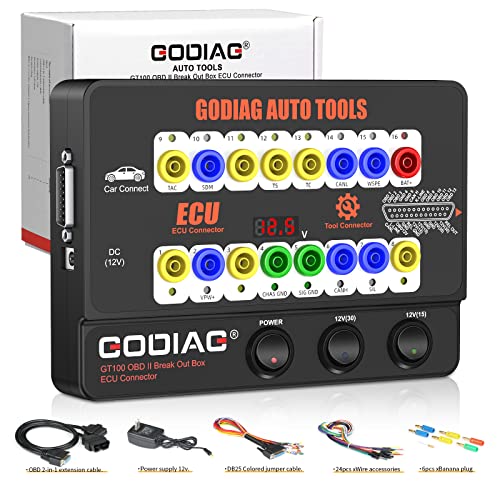 GODIAG® Auto ECU Breakout Box, GT100 Breakout Box OBDII Protocol Detector for OBDII Protocol Communication Detection/ECU Tool Maintenance/Diagnosis/Programming/Coding - Image 1