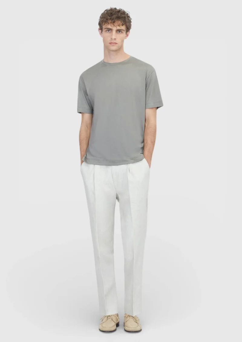 RAMSEY Mink Plain Cotton Blended T-Shirt
