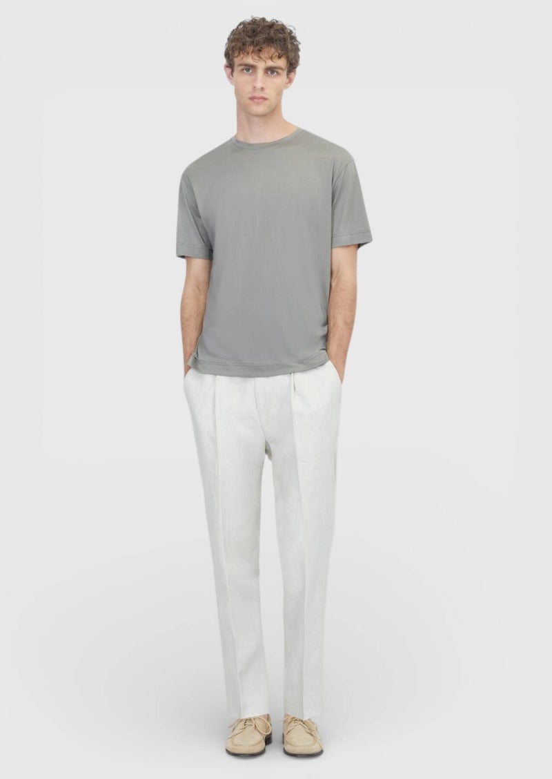 RAMSEY Mink Plain Cotton Blended T-Shirt - Image 3