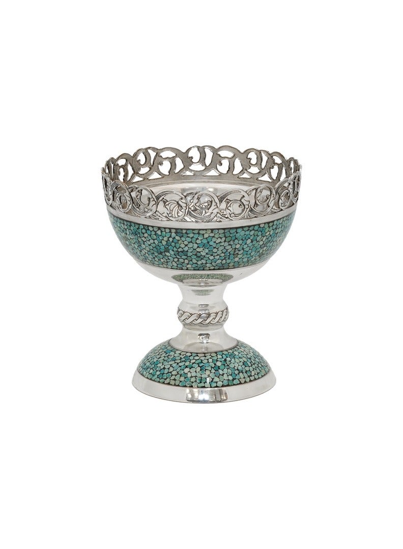 Aghajani Authentic Silver Chalice Latticed Nut Bowl 11cm, 99.9% Purity, Persian Heritage Luxury Decor - Image 2