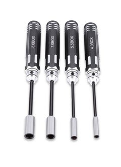 Excefore Hex Nut Driver Set Hexagonal Head Nut Wrench 4.0/5.5/7.0/8.0mm 4Pcs RC Repair Tools Kit Socket Screwdrivers for RC Cars Model Airplanes Sportinggoods Deformation Model  - Image 1