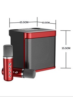 YS Set Bluetooth Speaker with Microphone 5.0 USB Charging Wireless Speakers with Bluetooth Surround Sound Portable Speaker for Smart TV Microphone with Speaker for Singing Red  - Image 1
