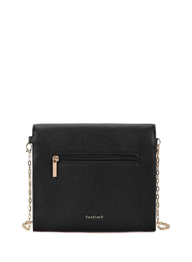 Fastrack Chain Reaction Sling Bag for Women | Medium Size with Flap Closure, Twist Lock and Gold Metal Chain | Stylish Sling Bag for Parties and Casual Outings - Image 5
