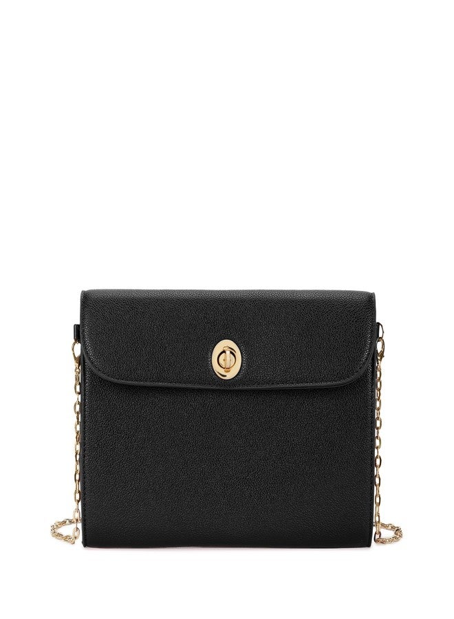 Fastrack Chain Reaction Sling Bag for Women | Medium Size with Flap Closure, Twist Lock and Gold Metal Chain | Stylish Sling Bag for Parties and Casual Outings - Image 1