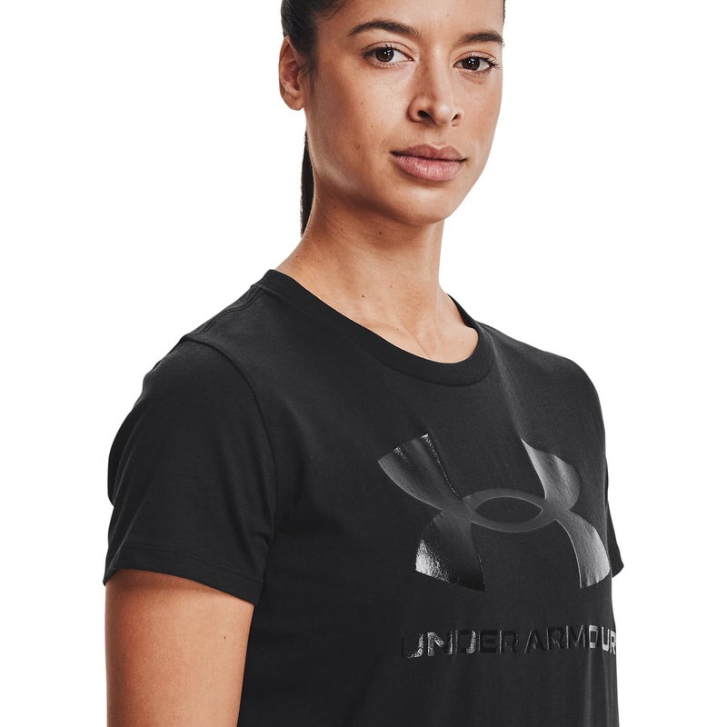 Under Armour Womens Live Sportstyle Graphic Short Sleeve Crew Neck T-Shirt , Black (002)/Black , Medium - Image 3