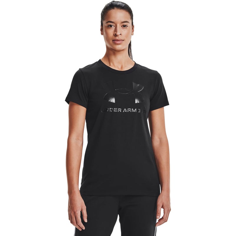 Under Armour Womens Live Sportstyle Graphic Short Sleeve Crew Neck T-Shirt , Black (002)/Black , Medium - Image 1