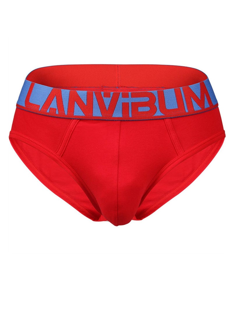 Loquat Cotton Mid-rise Men's Underwear Red 