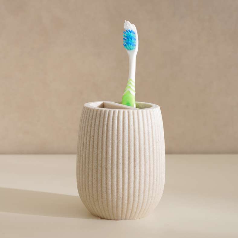 Siesta Tooth Brush Holder 8.3x8.3x10.2cm - Beige