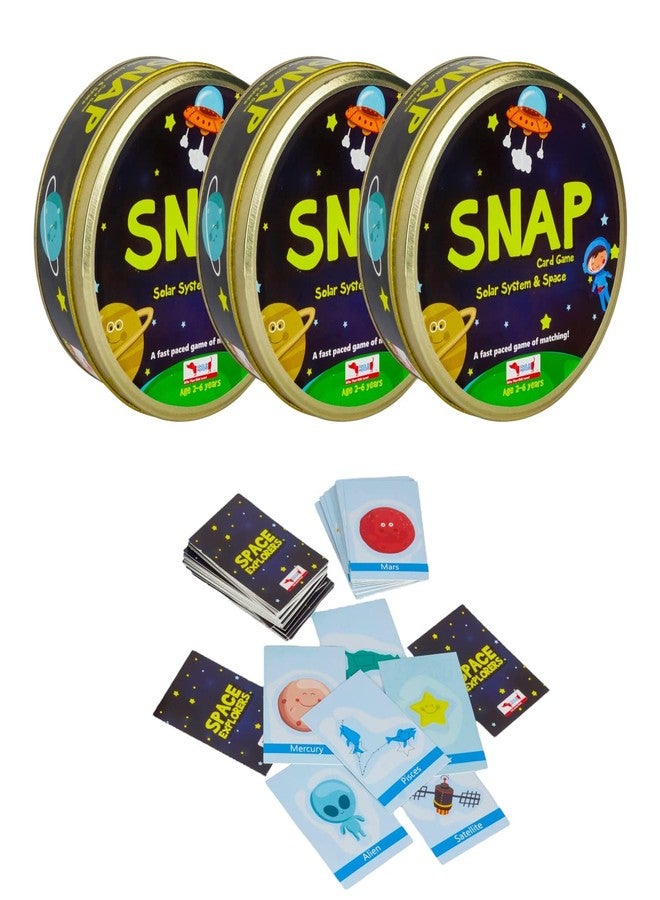 CocoMoco Kids Solar System Snap Flash Card Educational Game for Kids, STEM Toy for Boys and Girls, Ages 2-6 Year (Pack of 3) - Image 1