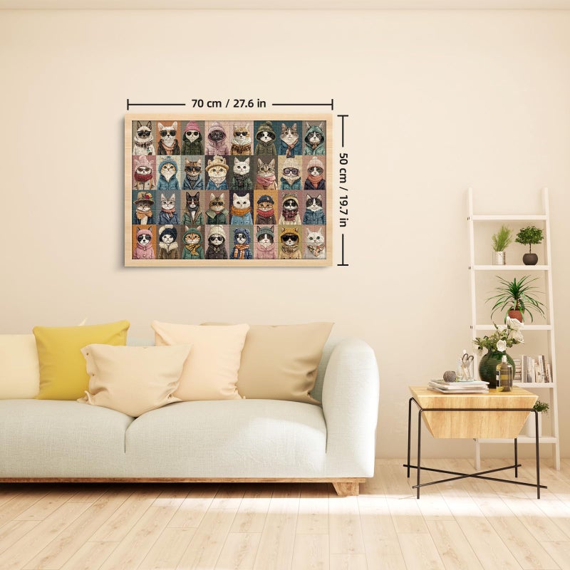 Hiwhy 1000 Pieces Jigsaw Puzzles for Adults - Stylish Cats in Fashion - Unique Puzzle for Family and Friends - Challenging Puzzle Perfect for Game Nights (19.7x27.6 in) - Image 3