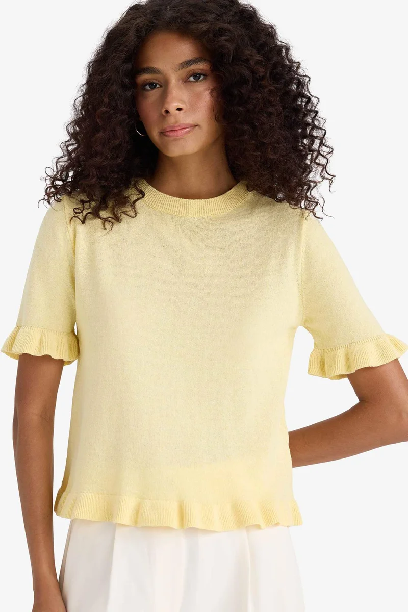 ديفاكتو Regular Fit Crew Neck Knitwear Pullover