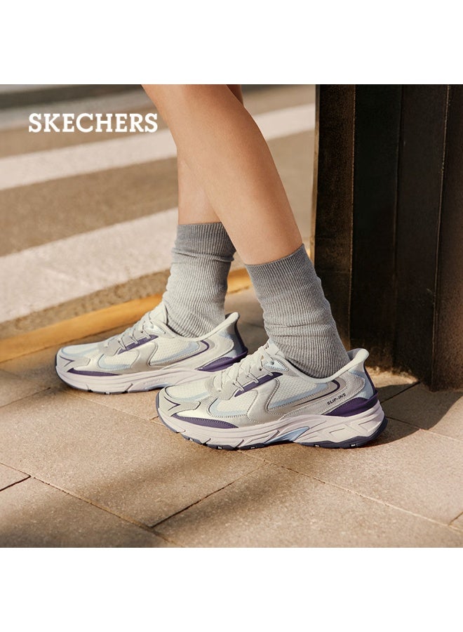 Skechers Women's D'lites Silver Wings Flashing Shoes Autumn Retro Running Shoes Dad Shoes Casual Sports Shoes Slip-on 150711 - Image 1