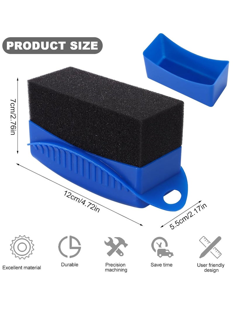 Oasisgalore 2 Pack Tire Dressing Applicator Car Tire Cleaning Sponge Pads Quick Cleaning Tool Car Wheel Waxing Sponge With Box Curved Sponge  - Image 3