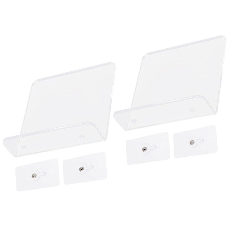 2pcs Punch-free Floating Shelf Transparent Shelf Wall-mounted Display Rack - Image 3