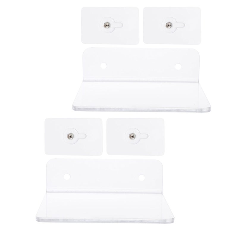 2pcs Punch-free Floating Shelf Transparent Shelf Wall-mounted Display Rack - Image 1