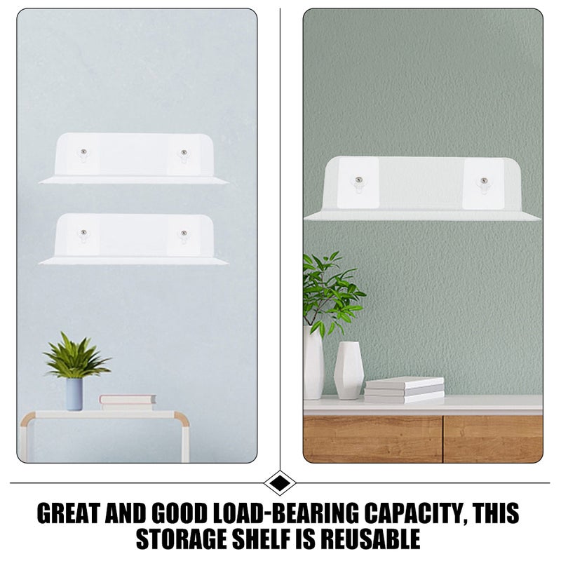 2pcs Punch-free Floating Shelf Transparent Shelf Wall-mounted Display Rack - Image 5
