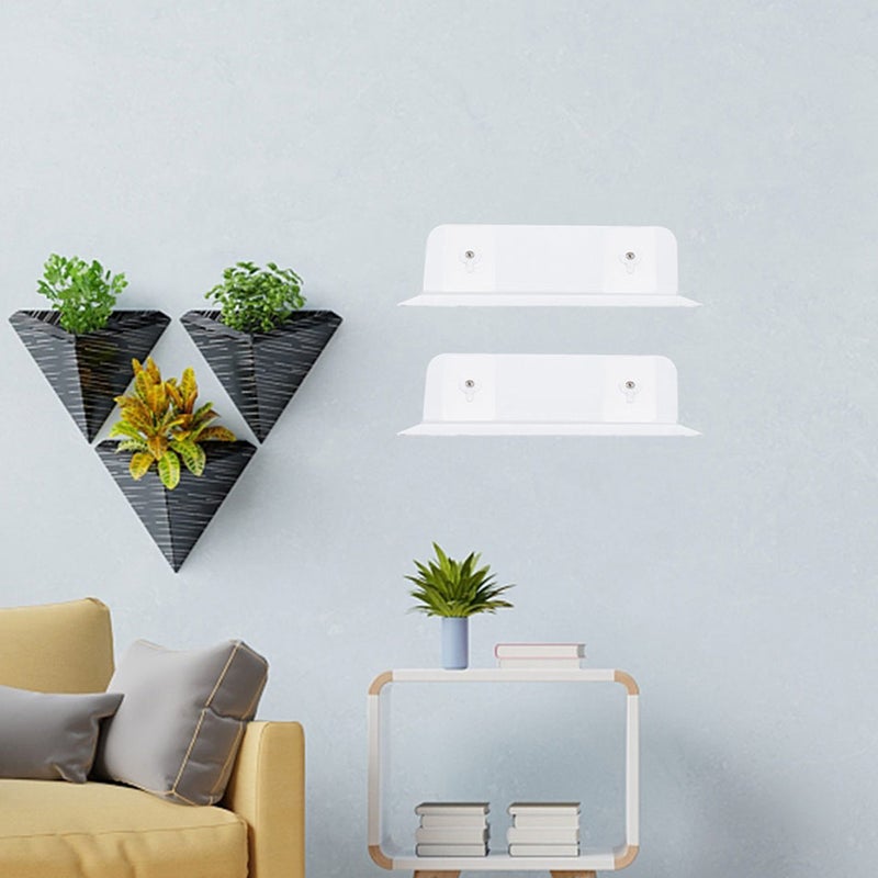 2pcs Punch-free Floating Shelf Transparent Shelf Wall-mounted Display Rack - Image 4