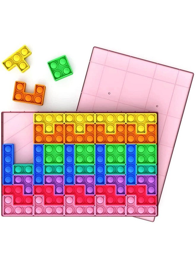 FunBlast Pop It Fidget Toy - Jumbo Size Pop it Puzzle Toys, Pop it Puzzle Matching Toys and Games, DIY Puzzles Games for Kids, Brain Game 40 Pcs Bubble Pop It Toy (Multicolor) - Image 1