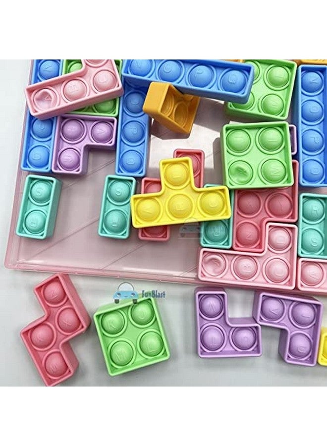 FunBlast Pop It Fidget Toy - Jumbo Size Pop it Puzzle Toys, Pop it Puzzle Matching Toys and Games, DIY Puzzles Games for Kids, Brain Game 40 Pcs Bubble Pop It Toy (Multicolor) - Image 2