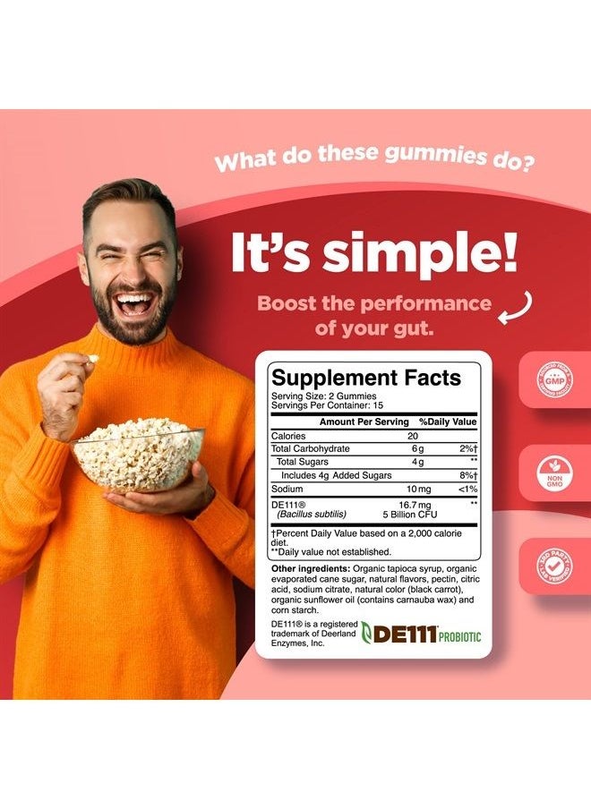 Phytoral - Healthy Gut Probiotic Gummies for Adults - Organic Probiotics for Gut Health Upset Stomach Relief and Immune Support - Digestive Health Chewable Probiotic Gummies for Women and Men - 5 Billion CFU - Image 1