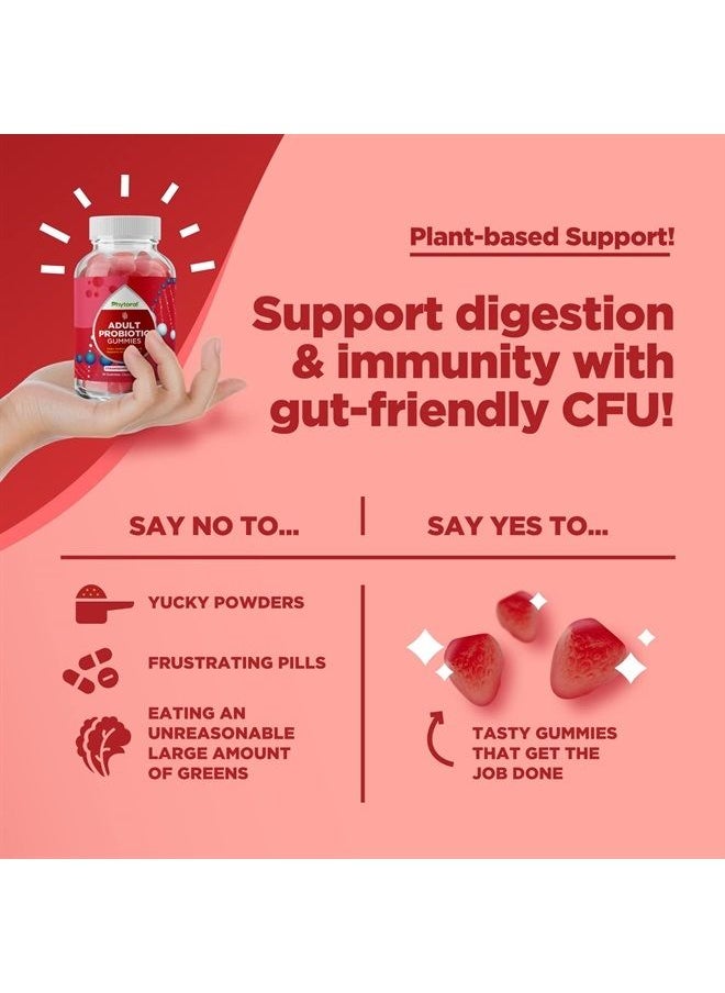 Phytoral - Healthy Gut Probiotic Gummies for Adults - Organic Probiotics for Gut Health Upset Stomach Relief and Immune Support - Digestive Health Chewable Probiotic Gummies for Women and Men - 5 Billion CFU - Image 1