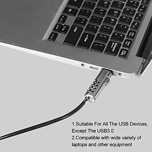 PUSOKEI Laptop Cable Locks Combination Cable Lock 4 Digital Password Security Anti Theft Lock for USB Devices Equipment Notebook Computer - Image 2