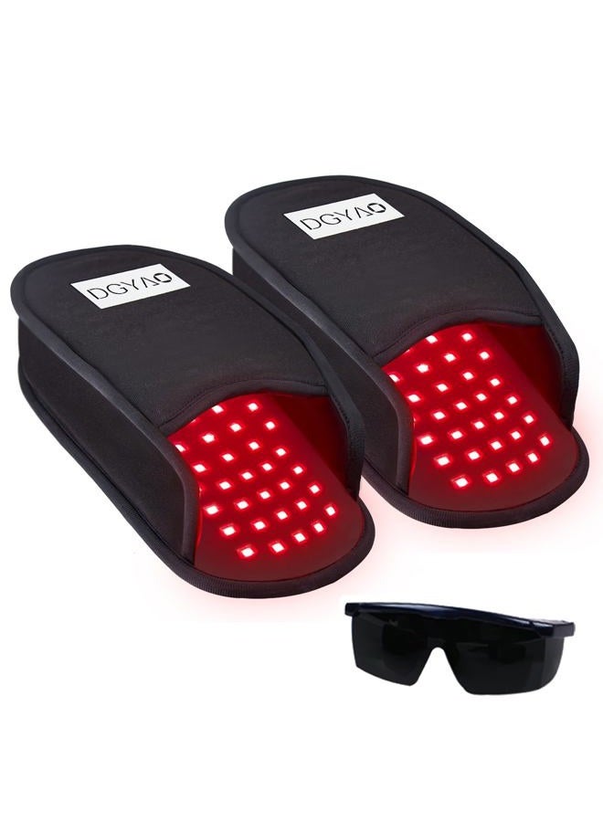 DGQY Newest Infrared & Red Light Therapy Slippers Foot Pain Relief 660 & 880nm Light Therapy Devices FDA Cleared for Heel Toe Feet Instep as Gift for Men & Women(Two Pads) - Image 1