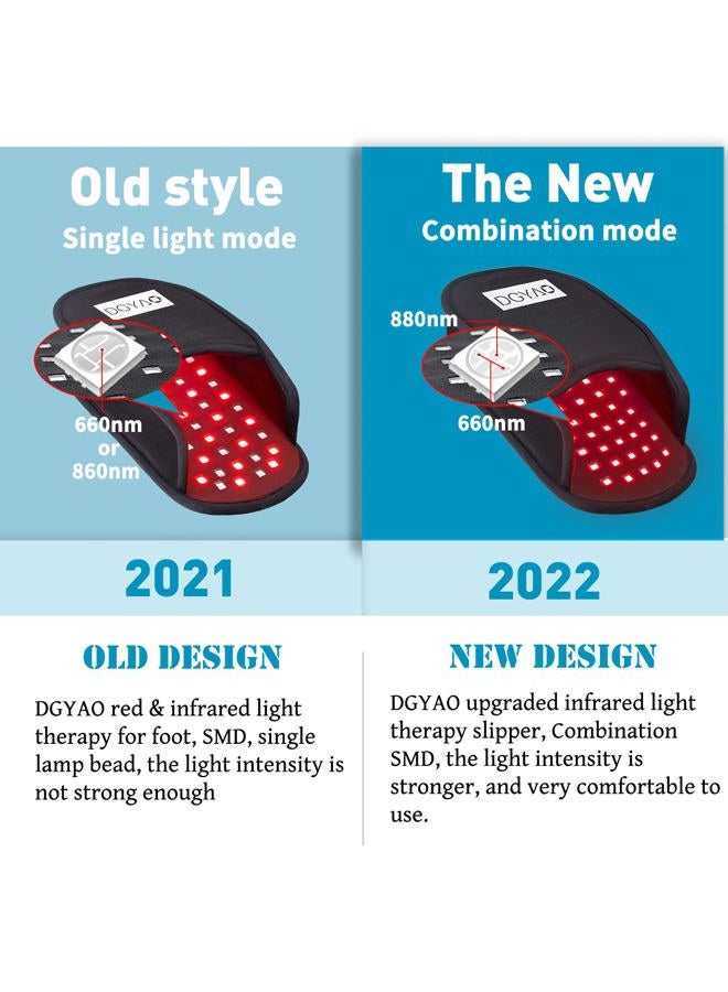 DGQY Newest Infrared & Red Light Therapy Slippers Foot Pain Relief 660 & 880nm Light Therapy Devices FDA Cleared for Heel Toe Feet Instep as Gift for Men & Women(Two Pads) - Image 4