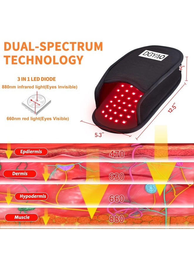 DGQY Newest Infrared & Red Light Therapy Slippers Foot Pain Relief 660 & 880nm Light Therapy Devices FDA Cleared for Heel Toe Feet Instep as Gift for Men & Women(Two Pads) - Image 3