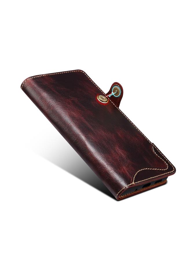 دينيور جراب لهاتف Samsung Galaxy Note20 مصنوع من جلد البقر الشمعي الزيتي بأزرار مغناطيسية وجلد طبيعي - Image 5