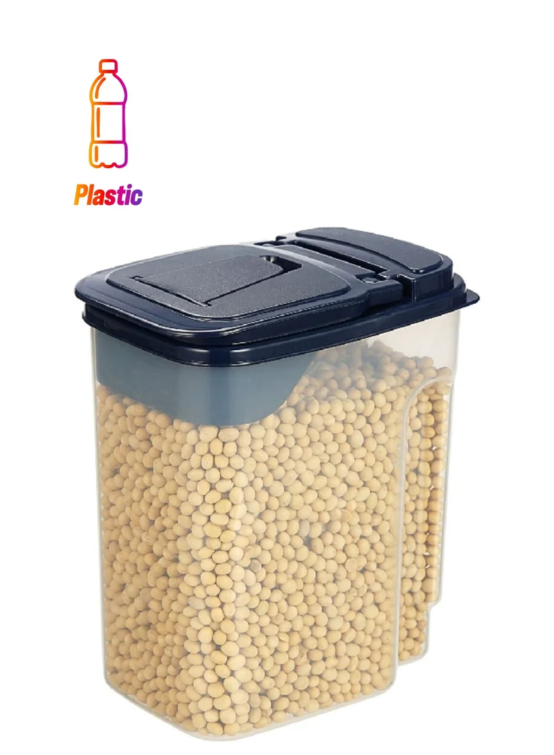 Felli Durable Plastic Food Storage Container Clear and Black 4000 ml Y1K110162