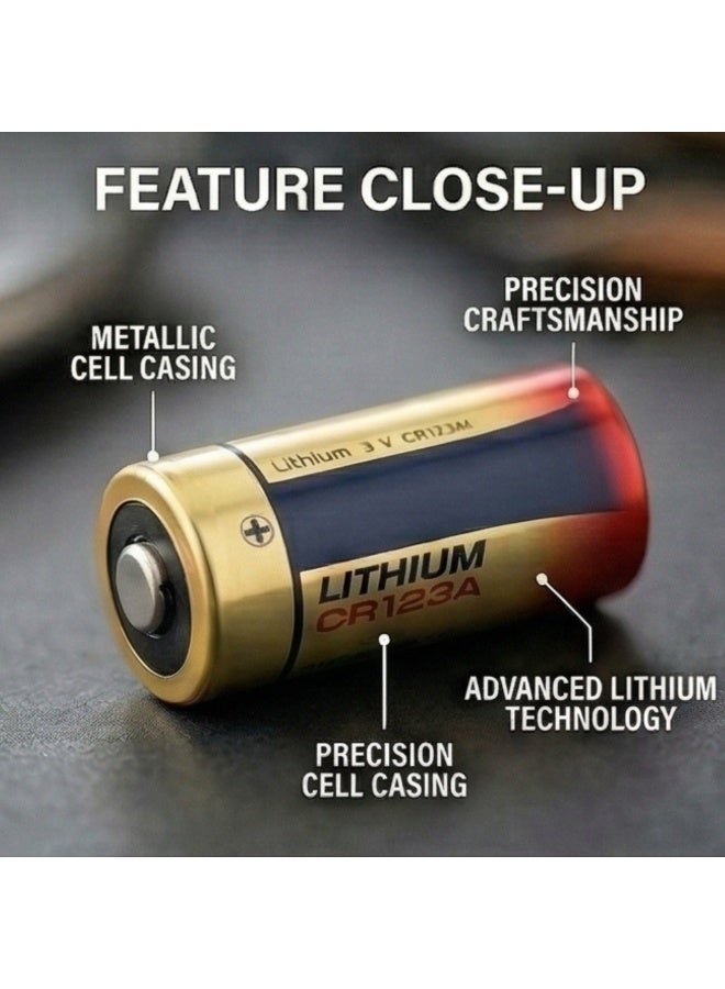 Premium CR123A 3V Lithium Battery - Long-Lasting Power for Smart Home Security Cameras, Flashlights & Sensors - Leak-Proof, Extreme Temperature Resistant (1-Pack) - Image 4