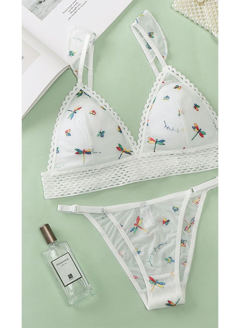 White Bikini Set with Wide Briefs and Bra, 2-Piece 