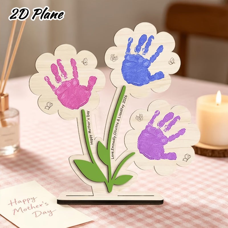 Dark Brown Frame Personalized Wooden Flower Pot Plaque With Custom Name For Mothers Day Gift - Image 4