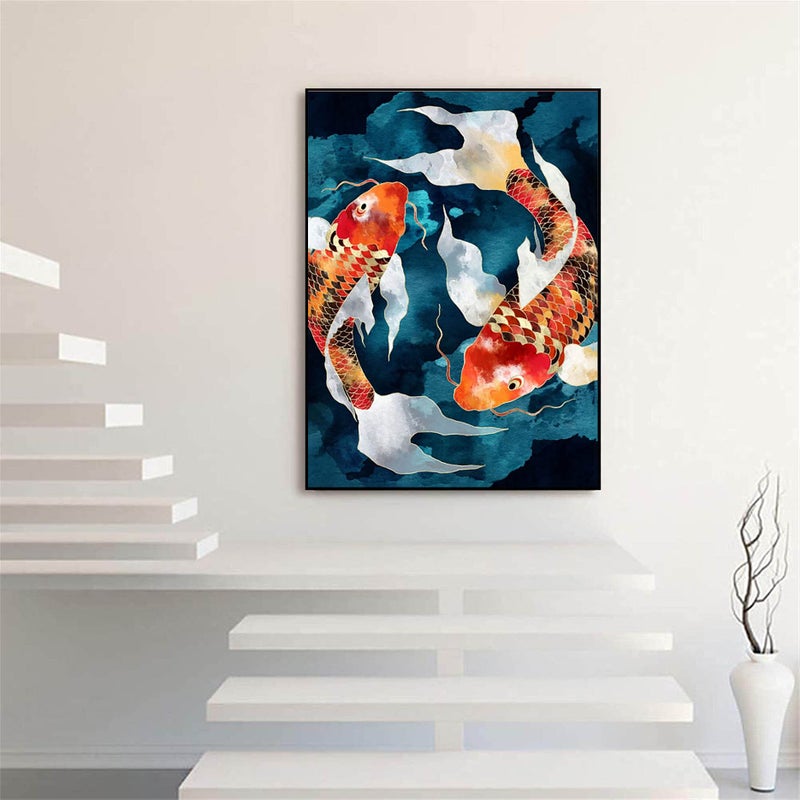 Hestarcul 5D Diamond Painting Halloween Kit,Diamond Art Kits for Adults,Diamond Dots,Paint with Diamonds Round for Gift,Wall Decor(12x16) (Koi) - Image 2