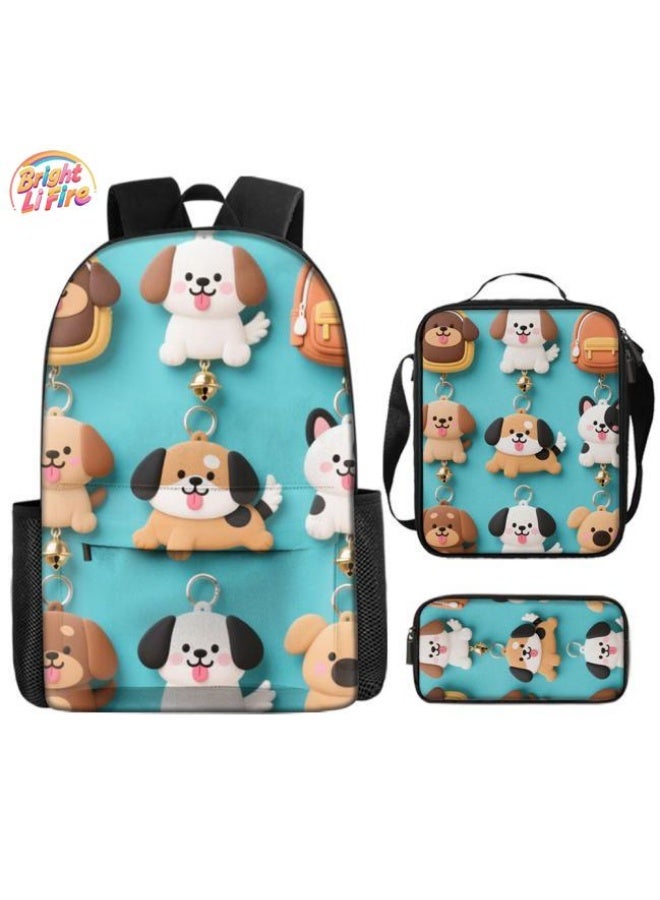 Bright Li Fire Unlock the new fashion of childish fun! Three-piece set of bags, cartoon elements for children and teenagers (students, children, friends' outings, mountain climbing, schooling, etc. can be used) - 44  - Image 1