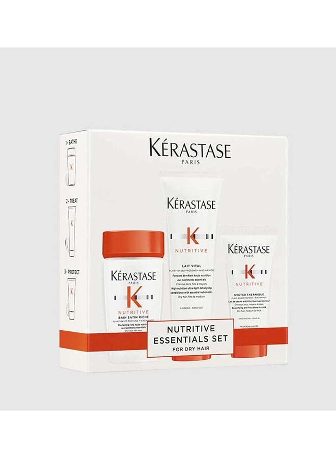 KERASTASE كيراتيه طقوس العناية بالشعر المرطب للشعر الجاف - مجموعة الأساسيات - Image 1