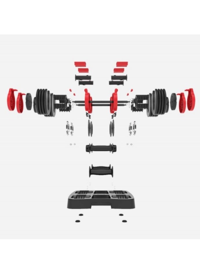 KINGSMITH - Adjustable Dumbbells Db15A, 5 Weight Plates, Up To 7.5Kg, Comfortable, Non-Slip Handle, Safe Lock, Metal Material, Durable, Sturdy, High Density Nylon Tray, Compact Size, Portable, Home Gym, Weightlifting, Household, Indoor, Workout - Image 1