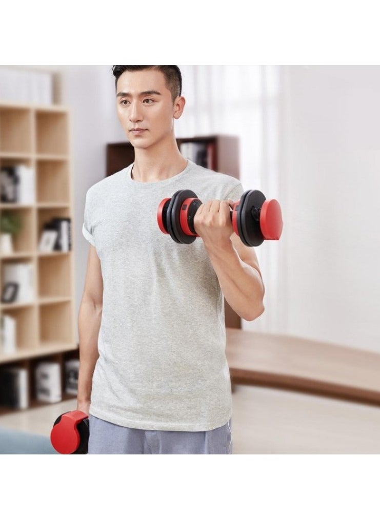 KINGSMITH - Adjustable Dumbbells Db15A, 5 Weight Plates, Up To 7.5Kg, Comfortable, Non-Slip Handle, Safe Lock, Metal Material, Durable, Sturdy, High Density Nylon Tray, Compact Size, Portable, Home Gym, Weightlifting, Household, Indoor, Workout - Image 1