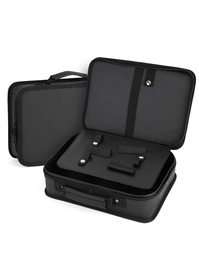 Segbeauty - Barber Tool Bag, 11.8 X 8.5In Pu Leather Travel Makeup Toiletry Carrying Case, Hair Styling Cutting Kit Storage Organizer For Clipper Shears Combs Cosmetics Salon Beauty Supplies - Image 1