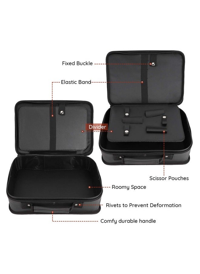 Segbeauty - Barber Tool Bag, 11.8 X 8.5In Pu Leather Travel Makeup Toiletry Carrying Case, Hair Styling Cutting Kit Storage Organizer For Clipper Shears Combs Cosmetics Salon Beauty Supplies - Image 1