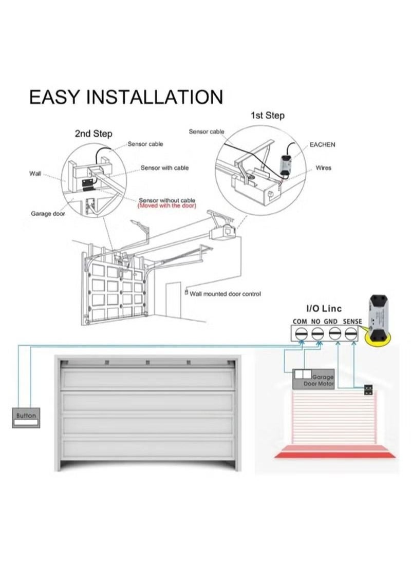 ULHYC - Smart WiFi Switch Garage Door Opener Controller Work, WIFI, with Alexa Echo Google Home Smart Life/Tuya APP Control No Hub Required - Image 1