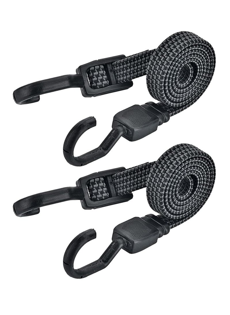 Oasisgalore - 2 Pcs"40 Inch Adjustable Bungee Cords with Hooks, Heavy Duty Elastic Straps for Camping and Bikes - Image 1