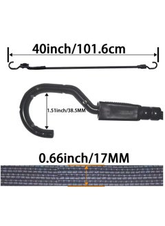 Oasisgalore 2 Pcs"40 Inch Adjustable Bungee Cords with Hooks, Heavy Duty Elastic Straps for Camping and Bikes  - Image 5